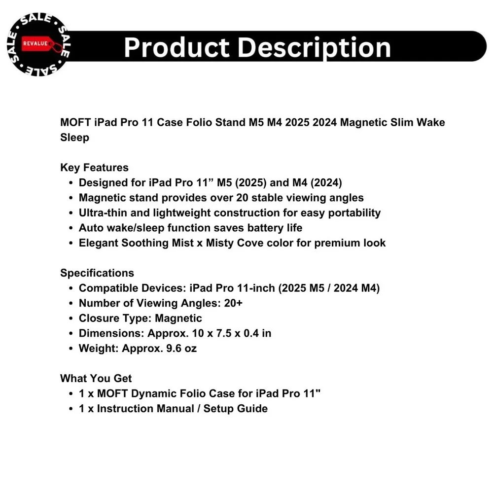 MOFT iPad‎ Pro 11 Case Folio Stand M5 M4 2025 2024 Magnetic Slim Wake Sleep